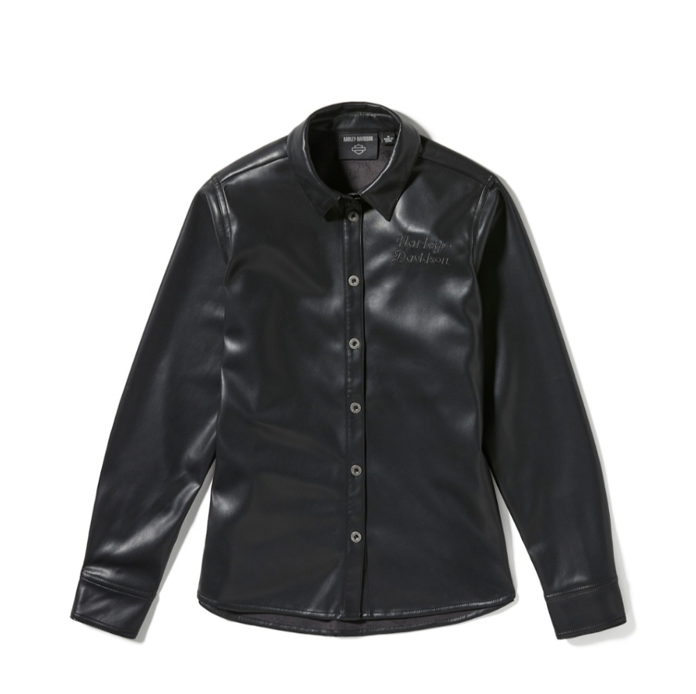 Harley-Davidson NWT Metallic Faux Leather Shirt
